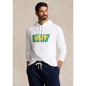 Polo Ralph Lauren Mens 2XL TALL White 1967 Graphic Long Sleeve Hooded T-Shirt